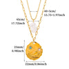 Women's Gold Plated Titanium Steel Double Layer Pendant Necklace With Faux Pearl Moon Sun Heart And Zircon Geometric Charms