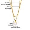 Women's Gold Plated Titanium Steel Double Layer Pendant Necklace With Faux Pearl Moon Sun Heart And Zircon Geometric Charms