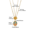 Women's Gold Plated Titanium Steel Double Layer Pendant Necklace With Faux Pearl Moon Sun Heart And Zircon Geometric Charms