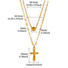 Women's Gold Plated Titanium Steel Double Layer Pendant Necklace With Faux Pearl Moon Sun Heart And Zircon Geometric Charms