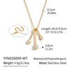 Women's Gold Pvd Plated Stainless Steel Clavicle Necklace With Irregular Tassel Teardrop Cubic Zirconia Pendant And Lobster Clasp