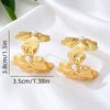 Women's Gold Tone Alloy Flower Earrings With Imitation Pearl Accent Electroplated Minimalist Floral Jewelry