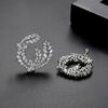 Women's Gold Tone Copper Bow Earrings With Wheat Ear And Floral Details Electroplated Zircon Fashion Jewelry Set