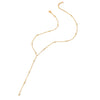 Women's Gold Tone Copper Geometric Water Ripple Bead Studded Y Shaped Necklace With Electroplated Simple Style Regular Chain