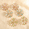 Women's Gold Tone Electroplated Geometric Flower Stud Earrings With Stainless Steel Ear Posts Fashion Jewelry