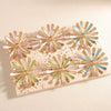 Women's Gold Tone Electroplated Geometric Flower Stud Earrings With Stainless Steel Ear Posts Fashion Jewelry