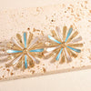 Women's Gold Tone Electroplated Geometric Flower Stud Earrings With Stainless Steel Ear Posts Fashion Jewelry