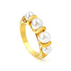Women's Gold Tone Geometric Stainless Steel Ring With Minimalist Electroplated Finish For Wholesale Jewelry