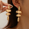 Women's Gold Tone Geometric Water Drop Earrings With Glossy Electroplated Finish And Stainless Steel Ear Posts Wholesale