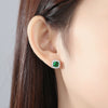 Women's Gold Tone Geometric Zircon Crystal Earrings Electroplated Copper Fashion Jewelry For Wholesale