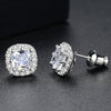 Women's Gold Tone Geometric Zircon Crystal Earrings Electroplated Copper Fashion Jewelry For Wholesale