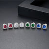 Women's Gold Tone Geometric Zircon Crystal Earrings Electroplated Copper Fashion Jewelry For Wholesale