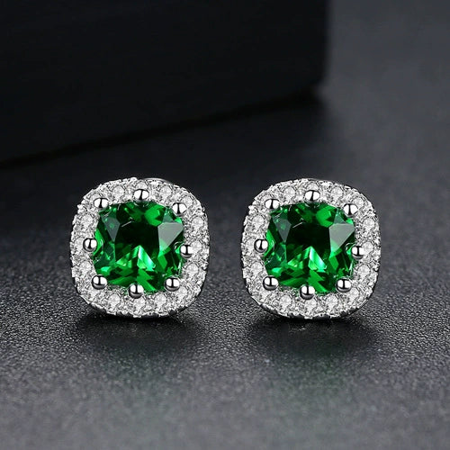 Women's Gold Tone Geometric Zircon Crystal Earrings Electroplated Copper Fashion Jewelry For Wholesale