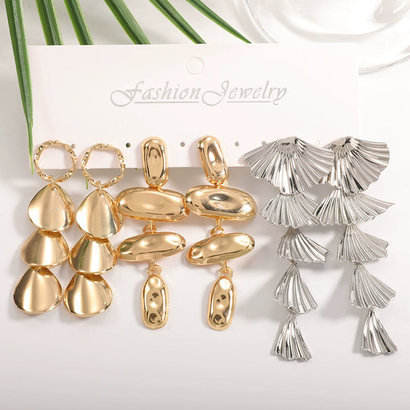 Women's Gold Tone Ginkgo Leaf Tassel Earrings Geometric Floral Statement Jewelry With Stainless Steel Posts And Electroplated Finish