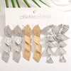 Women's Gold Tone Ginkgo Leaf Tassel Earrings Geometric Floral Statement Jewelry With Stainless Steel Posts And Electroplated Finish