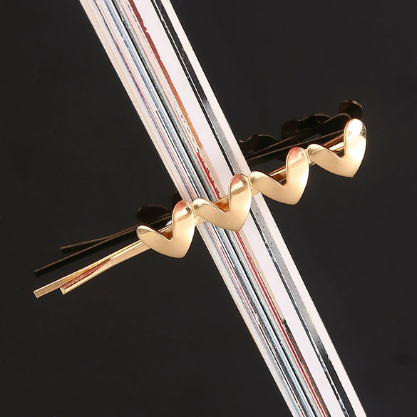 Women's Gold Tone Metal Word Clip Hairpin With Simple Floral Design And Electroplated Finish Hair Accessory