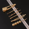 Women's Gold Tone Metal Word Clip Hairpin With Simple Floral Design And Electroplated Finish Hair Accessory