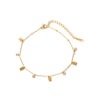 Women's Gold Tone Stainless Steel Anklet With Star And Moon Pendant Delicate Chain Design With Glass Stone Inlay