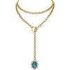 Women's Gold Tone Stainless Steel Heart Slide Chain Necklace Double Layer Adjustable Clavicle Necklace With Electroplated Light Luxury Geometric Design