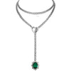 Women's Gold Tone Stainless Steel Heart Slide Chain Necklace Double Layer Adjustable Clavicle Necklace With Electroplated Light Luxury Geometric Design