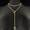 Women's Gold Tone Stainless Steel Heart Slide Chain Necklace Double Layer Adjustable Clavicle Necklace With Electroplated Light Luxury Geometric Design
