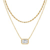 Women's Gold Tone Water Ripple Zircon Necklace Light Luxury Copper Clavicle Chain With Layered Geometric Pendant And Electroplated Finish