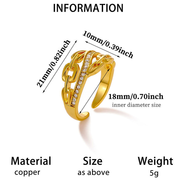 Women's Goldplated Copper Geometric Open Ring With Sunflower Pattern And Adjustable Minimalist Band
