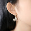 Women's Goldplated Copper Pony Zodiac Earrings With Zircon Inlay And Fashion Animal Design