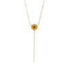 Women's Goldplated Floral Heart Pearl Y Necklace With Baroqueinspired Pendant And Ochain Design