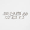 Women's Goldplated Geometric Dome Ring Set Polished Minimalist Stackable Open Rings