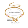 Women's Goldplated Stainless Steel Bracelet With Imitation Pearl Starfish Seashell And Coconut Tree Charms Geometric Design