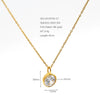Women's Goldplated Stainless Steel Geometric Oshaped Chain Necklace With Zircon Emerald And White Diamond Accents
