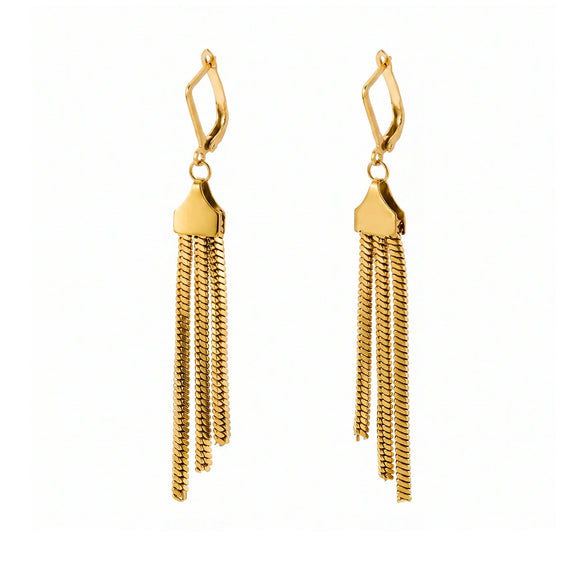 Women's Goldplated Stainless Steel Jewelry Set With Geometric Necklace Bracelet And Earrings For A Simple Trendy Look