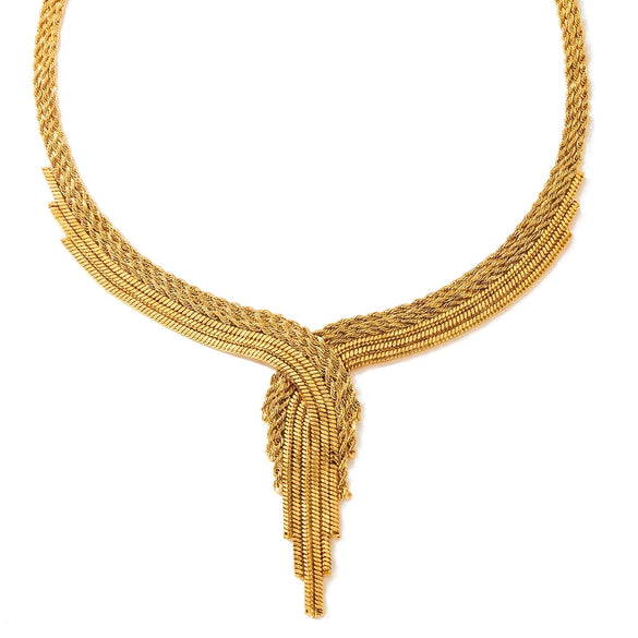 Women's Goldplated Stainless Steel Jewelry Set With Geometric Necklace Bracelet And Earrings For A Simple Trendy Look