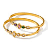 Women's Goldplated Stainless Steel Oval Bangle Bracelet With Simple Design And Colorfast Finish