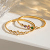 Women's Goldplated Stainless Steel Oval Bangle Bracelet With Simple Design And Colorfast Finish