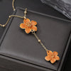 Women's Goldplated Zinc Alloy Frangipani Flower Pendant Necklace Rustic Floral Jewelry Accessory