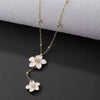 Women's Goldplated Zinc Alloy Frangipani Flower Pendant Necklace Rustic Floral Jewelry Accessory
