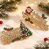 Women's Goldtone Electroplated Alloy Christmas Letter Brooch Pin Fashion Jewelry Accessory