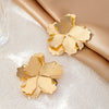 Women's Goldtone Electroplated Flower Earrings With Threedimensional Floral Design And Exaggerated Fashion Style