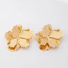 Women's Goldtone Electroplated Flower Earrings With Threedimensional Floral Design And Exaggerated Fashion Style
