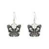 Women's Gothic Dark Alloy Half Skull Crescent Butterfly Distressed Electroplated Earrings