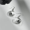 Women's Gothic Dark Alloy Half Skull Crescent Butterfly Distressed Electroplated Earrings