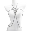 Women's Gothic Spider Web Body Chain With Hollow Mesh Chest Design And Tassel Back Chain Electroplated Iron Jewelry
