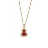 Women's Gourd Geometric 18K Real Gold Plated Titanium Steel Oshaped Chain Necklace Retro Light Luxury Style