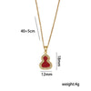 Women's Gourd Geometric 18K Real Gold Plated Titanium Steel Oshaped Chain Necklace Retro Light Luxury Style