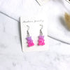 Women's Gradient Candy Color Cartoon Bear Earrings Cute Resin And Plastic Pendant Jewelry For Wholesale