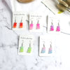 Women's Gradient Candy Color Cartoon Bear Earrings Cute Resin And Plastic Pendant Jewelry For Wholesale