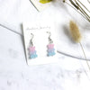 Women's Gradient Candy Color Cartoon Bear Earrings Cute Resin And Plastic Pendant Jewelry For Wholesale