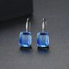 Women's Gradient Color Zircon Imitation Tourmaline Square Geometric Earrings With Electroplated Copper Ear Hooks